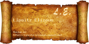 Lipsitz Elizeus névjegykártya